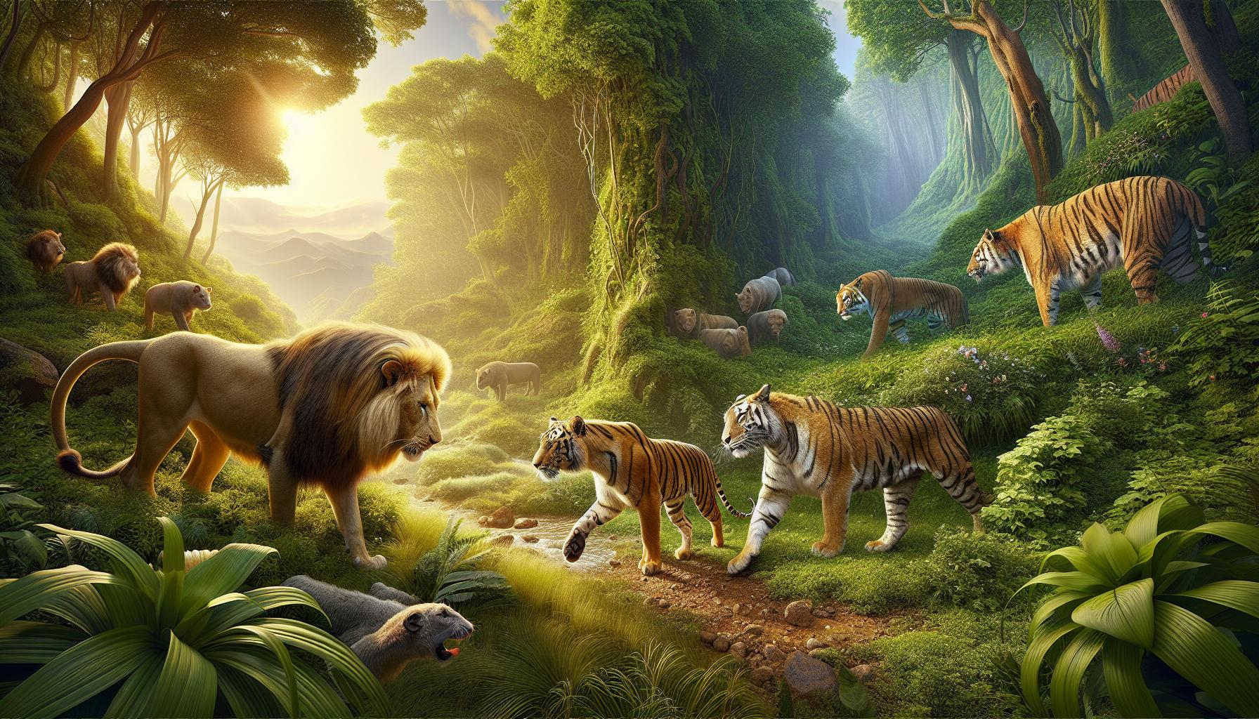 Behavioral Differences in Lions and Tigers