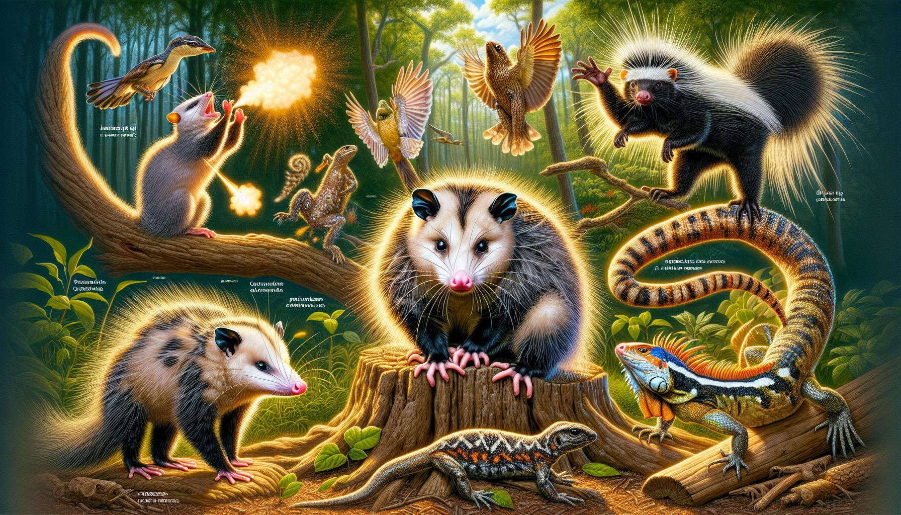Comparing Possum Defense Mechanisms with Other Animals